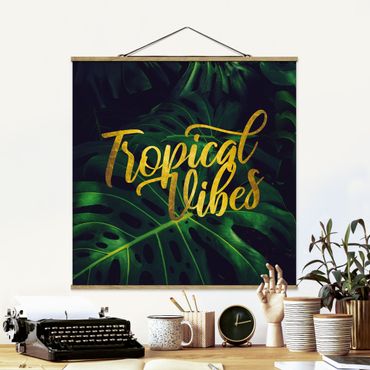 Stoffbild mit Posterleisten - Dschungel - Tropical Vibes - Quadrat 1:1