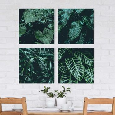 Leinwandbild 4-teilig - Tropische Pflanzen