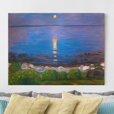 Leinwandbild - Edvard Munch - Sommernacht am Meeresstrand - Querformat 3:4
