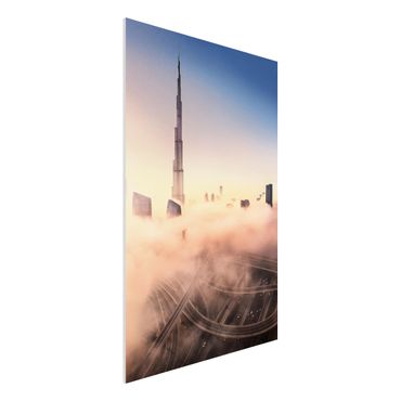 Forex Fine Art Print - Himmlische Skyline von Dubai - Hochformat 3:2