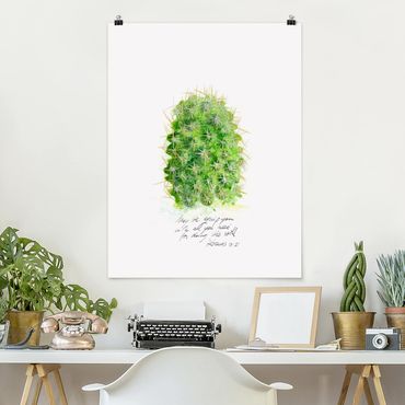 Poster - Kaktus mit Bibellvers I - Hochformat 3:4