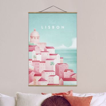 Stoffbild mit Posterleisten - Reiseposter - Lissabon - Hochformat 2:3