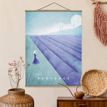 Stoffbild mit Posterleisten - Reiseposter - Provence - Hochformat 3:4