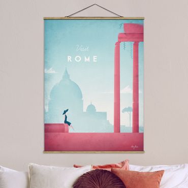 Stoffbild mit Posterleisten - Reiseposter - Rom - Hochformat 3:4