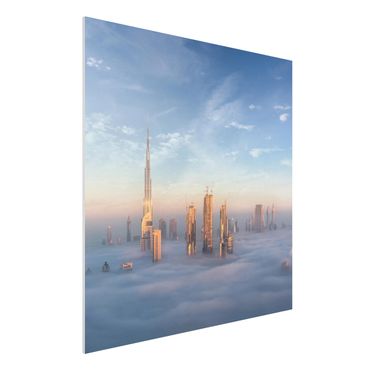 Forex Fine Art Print - Dubai über den Wolken - Quadrat 1:1