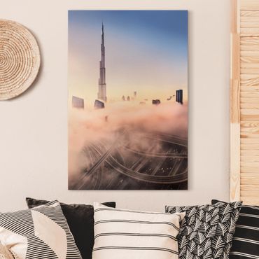 Leinwandbild - Himmlische Skyline von Dubai - Hochformat 3:2