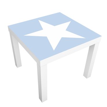 Möbelfolie für IKEA Lack - Klebefolie Große Weiße Sterne auf Blau