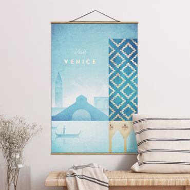 Stoffbild mit Posterleisten - Reiseposter - Venedig - Hochformat 2:3