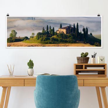 Poster - Landgut in der Toskana - Panorama Querformat