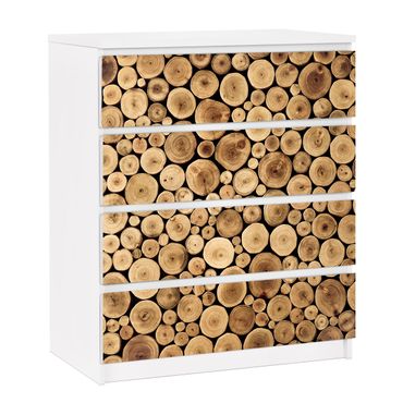 Möbelfolie für IKEA Malm Kommode - selbstklebende Folie Homey Firewood