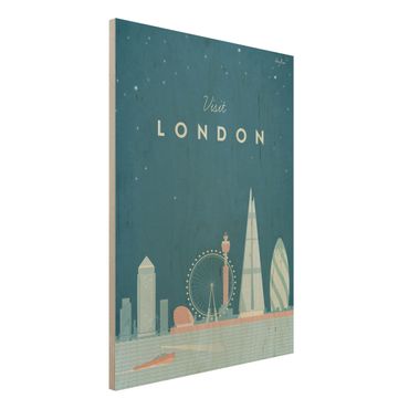 Holzbild - Reiseposter - London - Hochformat 4:3