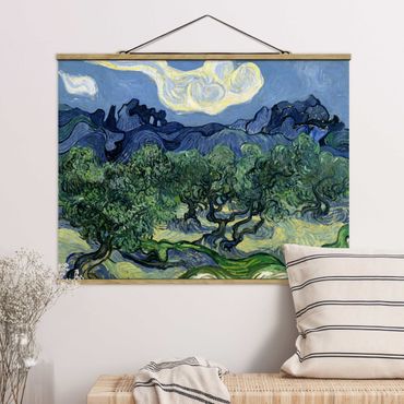 Stoffbild mit Posterleisten - Vincent van Gogh - Olivenbäume - Querformat 4:3