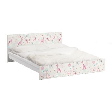 Möbelfolie für IKEA Malm Bett niedrig 140x200cm - Klebefolie Dreaming Giraffe