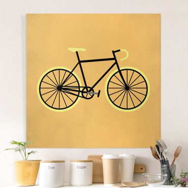 Leinwandbild - Fahrrad in Gelb - Quadrat 1:1