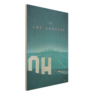 Holzbild - Reiseposter - Los Angeles - Hochformat 4:3