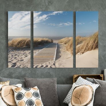 Leinwandbild 3-teilig - Ostsee Strand - Triptychon