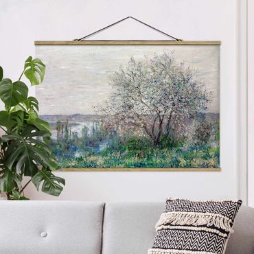 Stoffbild mit Posterleisten - Claude Monet - Frühlingsstimmung - Querformat 3:2