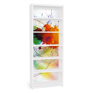 Möbelfolie für IKEA Billy Regal - Klebefolie Rainbow Background