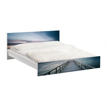 Möbelfolie für IKEA Malm Bett niedrig 140x200cm - Klebefolie Steg Promenade