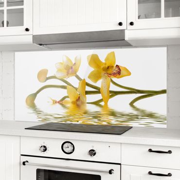 Spritzschutz Glas - Saffron Orchid Waters - Panorama - 5:2