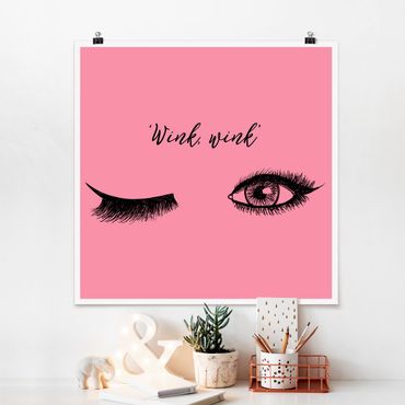 Poster - Wimpern Chat - Wink - Quadrat 1:1