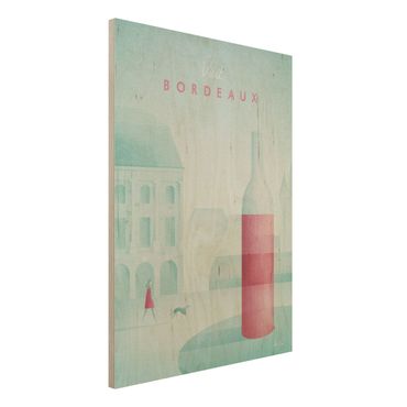 Holzbild - Reiseposter - Bordeaux - Hochformat 4:3