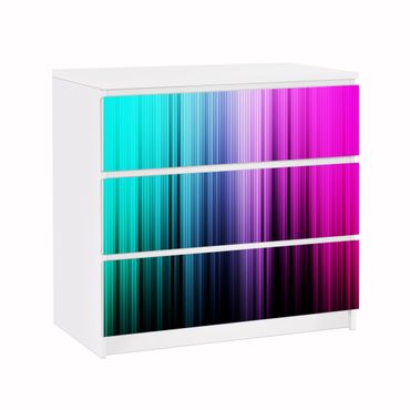 Möbelfolie für IKEA Malm Kommode - Klebefolie Rainbow Display