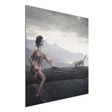 Alu-Dibond Bild - Jane in the Rain
