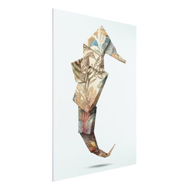 Forex Fine Art Print - Jonas Loose - Origami Seepferdchen - Hochformat 4:3