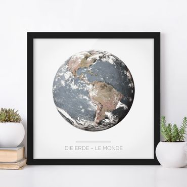 Bild mit Rahmen - Le Monde - Die Erde - Quadrat 1:1