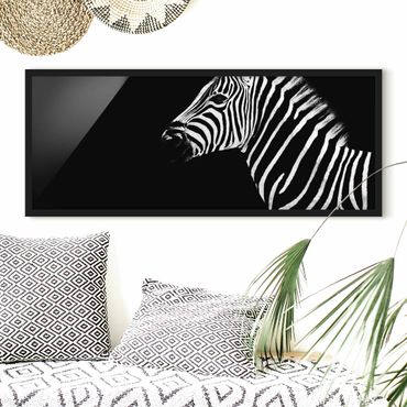 Bild mit Rahmen - Zebra Safari Art - Panorama Querformat