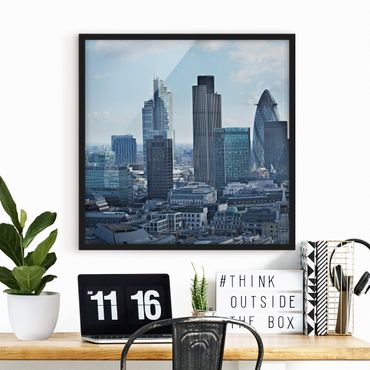 Bild mit Rahmen - London Skyline - Quadrat 1:1