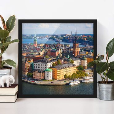 Bild mit Rahmen - Stockholm in Schweden - Quadrat 1:1
