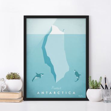 Bild mit Rahmen - Reiseposter - Antarktis - Hochformat 4:3