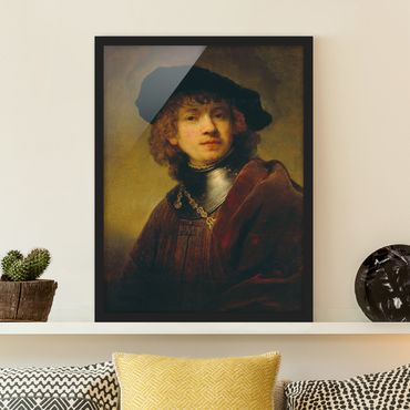 Bild mit Rahmen - Rembrandt van Rijn - Selbstbildnis - Hochformat 3:4