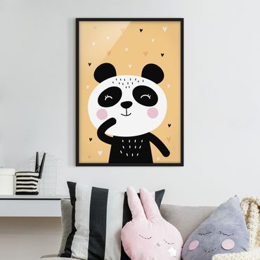 Bild mit Rahmen - Der glückliche Panda - Hochformat 3:4
