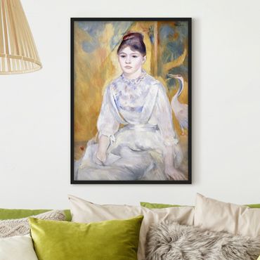 Bild mit Rahmen - Auguste Renoir - Junges Mädchen mit Schwan - Hochformat 3:4