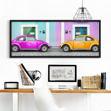 Bild mit Rahmen - Kolorierte Beetles - Panorama Querformat