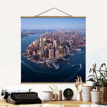 Stoffbild mit Posterleisten - Big City Life - Quadrat 1:1