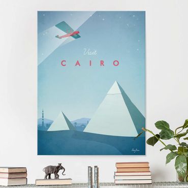 Glasbild - Reiseposter - Cairo - Hochformat 4:3