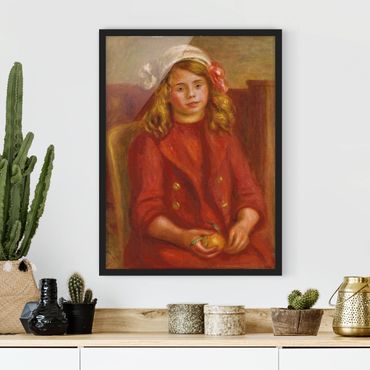 Bild mit Rahmen - Auguste Renoir - Junges Mädchen mit Orange - Hochformat 3:4