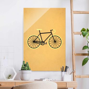 Glasbild - Fahrrad in Gelb - Hochformat 3:2
