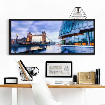Bild mit Rahmen - Cityhall London - Panorama Querformat