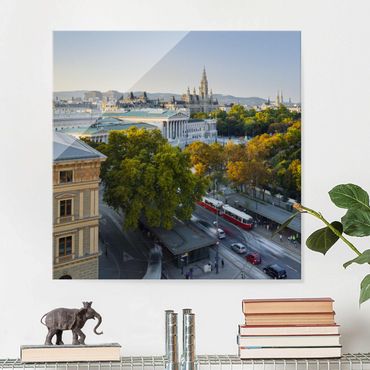 Glasbild - Blick über Wien - Quadrat 1:1