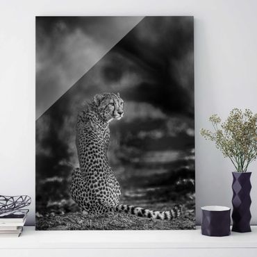 Glasbild - Gepard in der Wildness - Hochformat 4:3