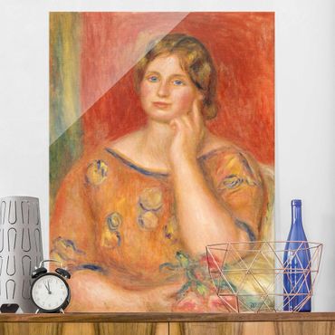 Glasbild - Kunstdruck Auguste Renoir - Frau Osthaus - Impressionismus Hoch 3:4