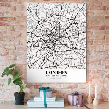 Glasbild - Stadtplan London - Klassik - Hochformat 4:3