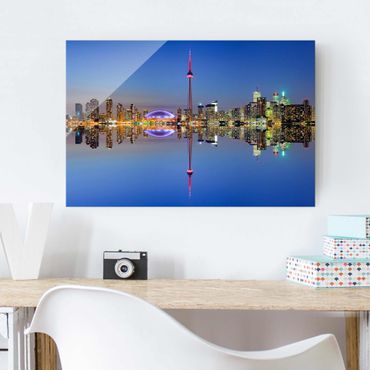 Glasbild - Toronto City Skyline vor Lake Ontario - Quer 3:2