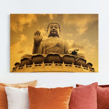 Leinwandbild - Großer Buddha Sepia - Quer 3:2