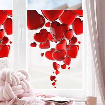 Fensterfolie - Sichtschutz Fenster Herzballons - Fensterbilder
